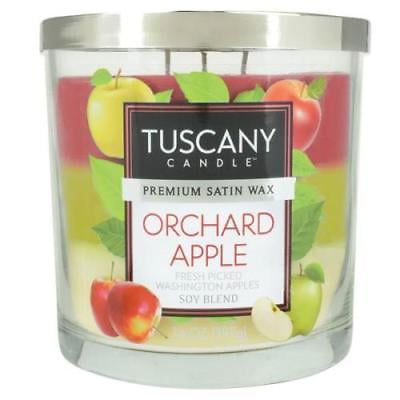 1 Tuscany Candle ORCHARD APPLE Premium Satin Wax Soy 3-Wick Tumbler Large 14 oz 