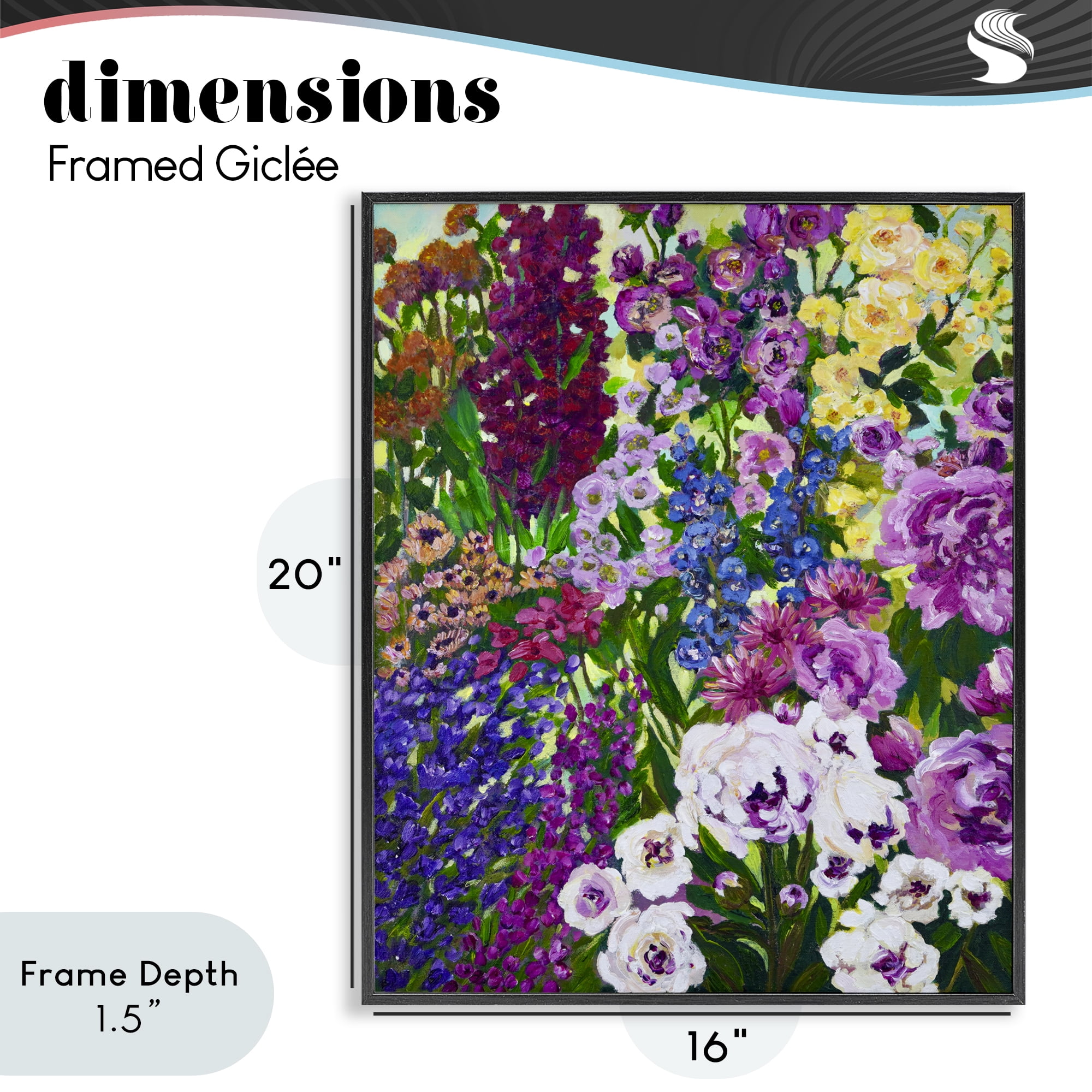 Stupell Industries Lush Greenhouse Garden Flowers Black Framed Giclee Art, design by Lee Ann Zirbes
