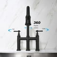 thumbnail image 2 of Rallonge de Robinet de Cuisine Tactile avec Tête de Pulvérisation Extractible, Robinet d'Évier Commercial Moderne à Poignée Unique, Vaporisateur Rétractable Pivotant à 360 Degrés (avec Plaque de Robinet), Acier Inoxydable, Noir Mat, 2 of 9