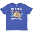 thumbnail image 3 of Inktastic My Nonna Loves Me with Sloth and Hearts Youth T-Shirt, 3 of 5