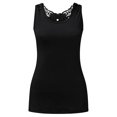 thumbnail image 6 of Babysbule Clearance Womens Summer Top Women's Hollow Out Lace Tank Tops Print Sleeveless O Neck Tunic Shirts Blouse, 6 of 6