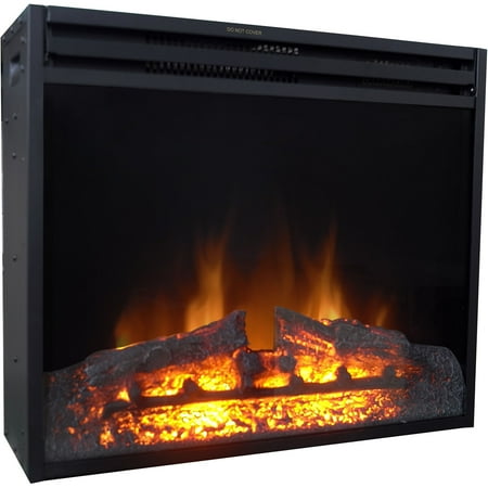 

Hanover Glenwood Electric Fireplace Heater with 59-In. White TV Stand Deep Log Display Multi-color Flames and Remote