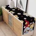 thumbnail image 4 of Black Gnomes Daisy Table Runner - 60 Inch Long, Kitchen Dining Table Runner Dresser Scarves, Pastoral Country Garden Floral Farmhouse Decor for Coffee Tables Wedding Party Banquet, 4 of 8
