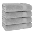 thumbnail image 4 of Cotton Paradise 100% Cotton 4 Piece Turkish Bath Towel Set, Soft Plush Towels Clearance Bathroom Set, Light Gray, 4 of 7