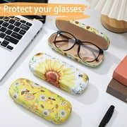 sixwipe 3 Pack Hard Shell Eyeglass Case for Women and Men, Scratch-Resistant Protective Glasses Storage Box for Sunglasses and Reading Glasses, Portable Travel Case with Microfiber Cleaning Cloth