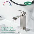 thumbnail image 5 of Zovajonia  Bathroom Basin Faucet Single Handle Deck Mount Mixer Tap Waterfall w/Cover+Drain Brushed Nickel, 5 of 6