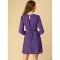 thumbnail image 5 of DARING DIVA Shiny Star Choker V Neck Long Sleeve A-Line Dress XS Dark Purple, 5 of 6