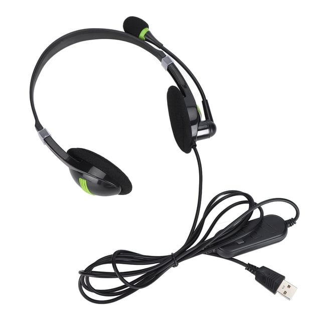 Wired Headset, Directly Connect 3.5mm Wired Over Ear Headphones Rotatable Adjustable Stereo For Office USB