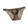 thumbnail image 5 of Pounoo New Thong Panties for Men Low Waist Leopard Print Breathable Briefs Breathable Underpants Soft Satiny Men Panties Briefs Men's New Arrivals Underpants Brown, 5 of 5