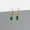 D - Gold with Green Stone, variant on 925 Sterling Silver Huggie Hoop Earrings with Baguette CZ Charm A4158-C - Silver with Green Stone