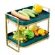 thumbnail image 3 of Rejilla de secado para tazas con bandeja de drenaje, estante de almacenamiento de encimera de 2 niveles para el hogar, cocina, dorado y verde, 3 of 10