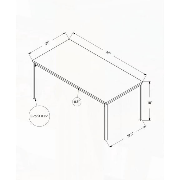 Monarch Specialties Coffee Table, White Laminate, Grey Metal