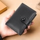 thumbnail image 4 of Portatarjetas de presentación | Estuche de cuero PU de gran capacidad - Múltiples ranuras para tarjetas | Organizador de identificación | Cierre seguro con hebilla | Acabado texturizado | Negro, 4 of 6
