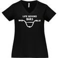 thumbnail image 3 of Inktastic Life Behind Bars BMX Women's Plus Size V-Neck T-Shirt, 3 of 5