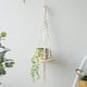 thumbnail image 5 of Estante de plantas colgante tejido | Estante de exhibición de maceta de madera flotante para plantas y flores de interior | Beige 22.8x13.7in | Soporte para macetas que ahorra espacio | Colgador de, 5 of 7