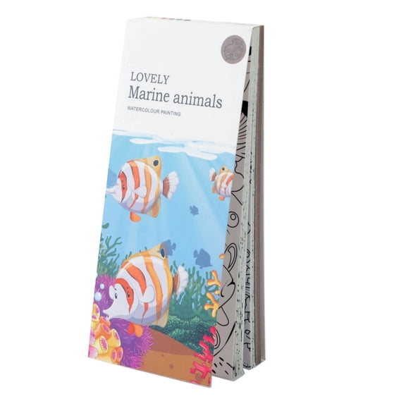 Small Size Watercolor Painting Book, Portable Travel Art Set with Built-In Paint Palette and Brushes for Beginners and DIY Activities A#085 B