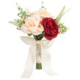 thumbnail image 1 of KAKOWELY Ramo de rosas artificiales de mano para decoración de bodas, ramo de novia, ramo de rosas falsas realistas, 1 of 5
