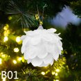 thumbnail image 3 of 3 piezas/caja de bolas de Navidad blancas de 8 cm, colgante para árbol de Navidad, bola de nieve de espuma con flores, decoración navideña para el hogar, Año Nuevo 2025, Navidad, 3 of 5