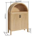 thumbnail image 3 of Furtivusia Sideboard Buffet Cabinet with Doors, Arch Kitchen Pantry Cabinet, Accent Storage Cabinet for Living Room, Natural Color, 3 of 9