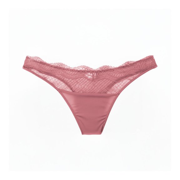 Tanga Vassarette para Dama, con Mesh y Encaje Rosa Talla M