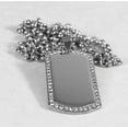 thumbnail image 2 of CZ BLING THICK  NECKLACE  DOG TAG STAINLESS STEEL ROLO CHAIN, 2 of 6