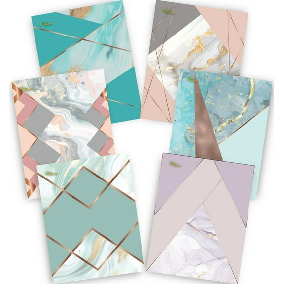 New Generation Geometric 2-Pocket Folders, Multicolor, 6 Count