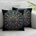 thumbnail image 3 of Orinice  Psychedelic Throw Pillow Cushion Cover, Round Flowers Floral Patterns Surreal Motif Boho Hippie Style Image, Decorative Square Accent Pillow Case,  White, 3 of 5