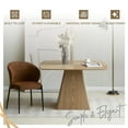 thumbnail image 6 of LeisureMod 47" Square Dining Table in Ash Wood Veneer with Tapered Rectangular Iron Pedestal Base Easy Assembly Seats 4 Person for Kitchen, Office, and Cafes Zephry Collection in Natural Wood, 6 of 14