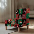 thumbnail image 5 of HELLHERO Christmas Decoration Theme Armless Accent Chair Protector, Stain Protection Dustproof Armless Chair Slipcover for Home Hotel, 5 of 7