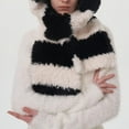 thumbnail image 5 of Kukuzhu Fuzzy Scarf Accessories Striped Scarf Winter Scarf Sweater Scarf Sweater Scarf Aesthetic Accessories, 5 of 7