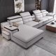 thumbnail image 2 of Linlamlim Leather Sectional Sofa Set with Cup Holder, USB, Adjustable Headrests & Bluetooth Speaker Living Room Couch with Stool My Lux Decor Round, 2 of 10