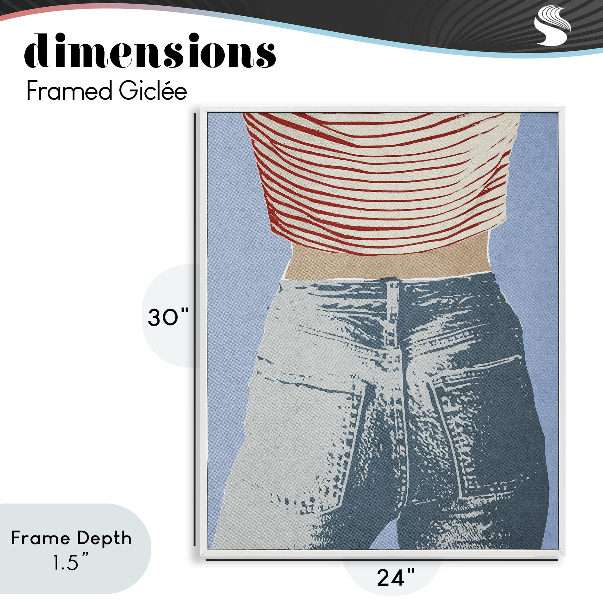 Stupell Industries Favorite Jeans Vintage White Framed Giclee Art, design by Victoria Barnes