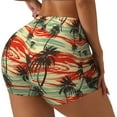 thumbnail image 2 of Kdxio Colorful Hawaii Palms Print Workout Shorts for Women Seamless Soft Smooth Gym Yoga Scrunch Active Shorts, 2 of 9