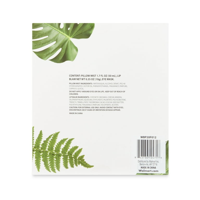 Biophilia 3-Piece Sleep Gift Set, Leaf Pattern, Mandarin Mint