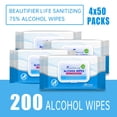 thumbnail image 4 of Toallitas desinfectantes para manos húmedas Beautifier Life con 75% de alcohol, 200 ml, 4 of 9
