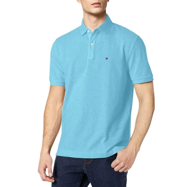 Polo Tommy Hilfiger de manga corta de algodón piqué azul