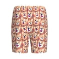 thumbnail image 5 of Gaeub Corgi Head with Floal Printed Men's Short Pajama Pants, Lightweight Lounge & Sleep Bottoms Keep You Cool - Small, 5 of 9
