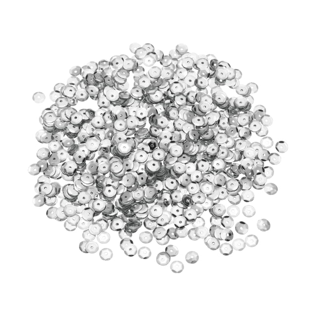 Uxcell Loose Sequins 4000Pcs 0.2" Sequins Spangles Silver Tone
