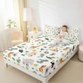 thumbnail image 4 of jejeloiu Giraffe Elephant Zebra Twin Sheet Sets,Kawaii Zoo Anima Twin Fitted Sheet,Hawaii Coconut Tree Flat Sheet For Boys Kids,Microfiber Bedroom Decor,3pcs, 4 of 7