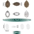 thumbnail image 3 of about 60pcs 2 Colors Oval Fancy Tibetan Style Pendant Cabochon Setting Trays Pendant Blank Dome Bezel Charm with Glass Cabochons for DIY Photo Crafts Necklace Jewelry Making Tray 14x10mm, 3 of 6