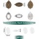 thumbnail image 3 of 60 piezas de bandejas ovaladas de estilo tibetano elegante en 2 colores para engastar cabujones, colgantes con bisel de cúpula en blanco y cabujones de vidrio., 3 of 6
