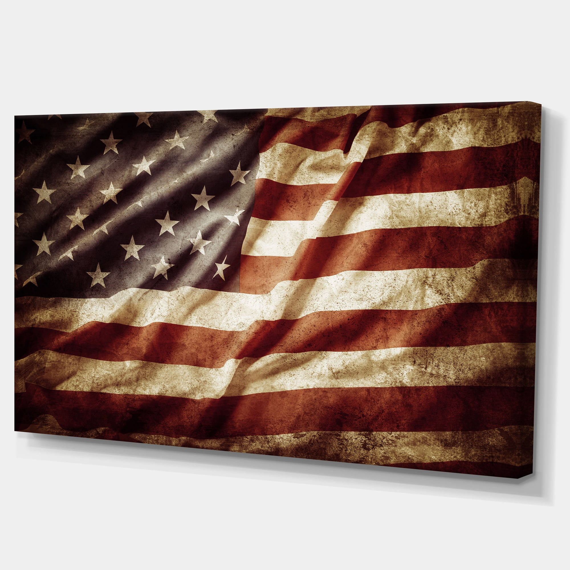 Design Art American Flag Contemporary Canvas Art Print