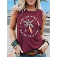 thumbnail image 3 of Mawalde Summer Beach Tank Tops for Women Big Wine-Red Vest (Color Picture and White Letters) L, 3 of 4