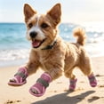 thumbnail image 5 of Dog Shoes for Hot Pavement, Breathable Mesh Summer Dog Boots, Non-Slip Paw Protector for Small Medium Dogs, Beach Walking, Pink, 5 of 7