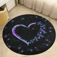 thumbnail image 6 of No Story Should End Too Soon Heart Dragonfly Round Carpet Circle Rug Outdoor Patio Area Rug Washable Large Area Rugs Hallway Room Decor Fitness Mats, 6 of 8