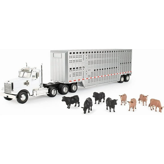 ERTL 1/32nd Freightliner 122SD Semi with Livestock trailer and livestock
