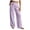 Purple, variant on Womens Cotton Linen Wide Leg Pants High Waist Straight Trousers Solid Color Loose Fit Pants with Pockets Summer Trendy Going Out Slacks Purple L