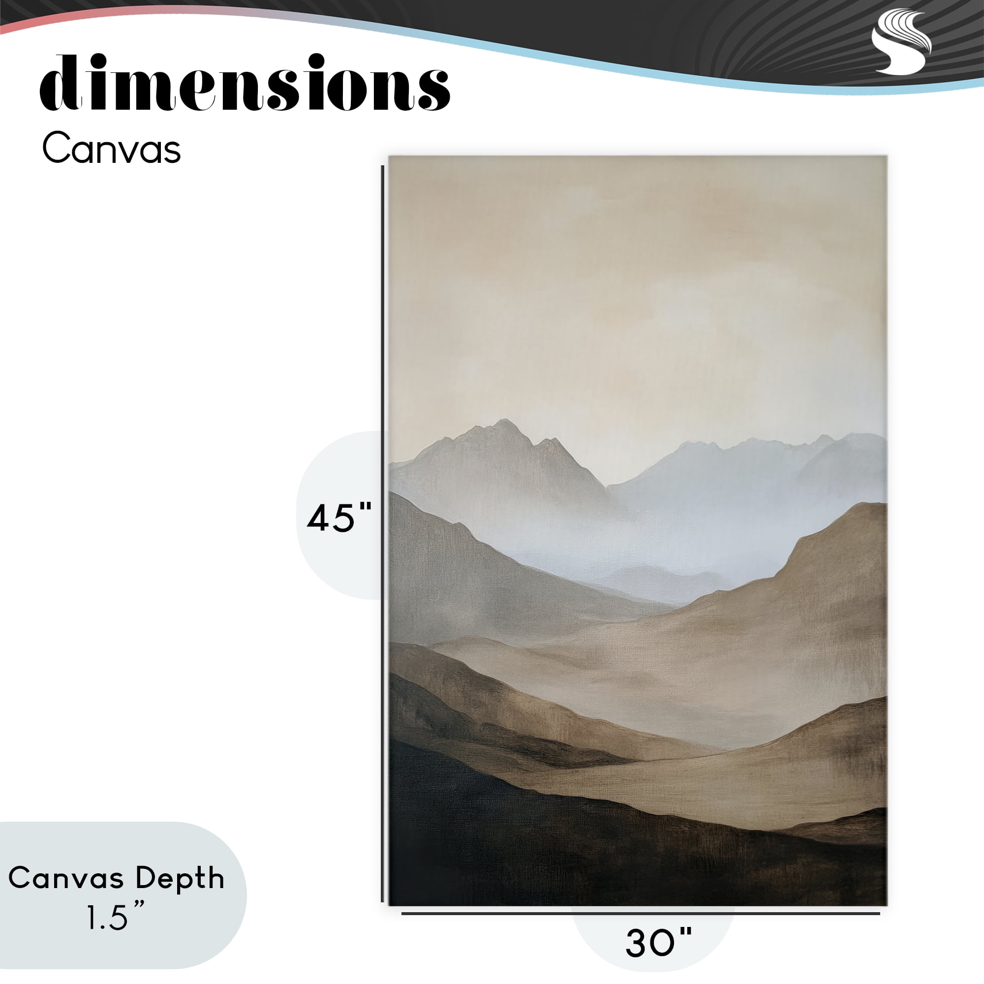 Stupell Industries Foggy Mountains Over Valley Canvas Wall Art, design by Petal Prints Design