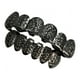 thumbnail image 4 of 18K Hip Hop Dientes Grill Top & Bottom Grill Set Grill Boca Dientes Negro SM SunniMix Dientes de parrilla de hip hop, 4 of 6