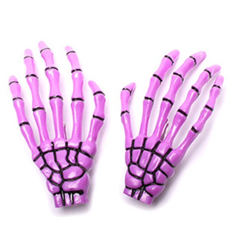 Riapawel Halloween Skeleton Hands Bone Hair Clips Claws Skull Hand Hair Clip  - Walmart.com